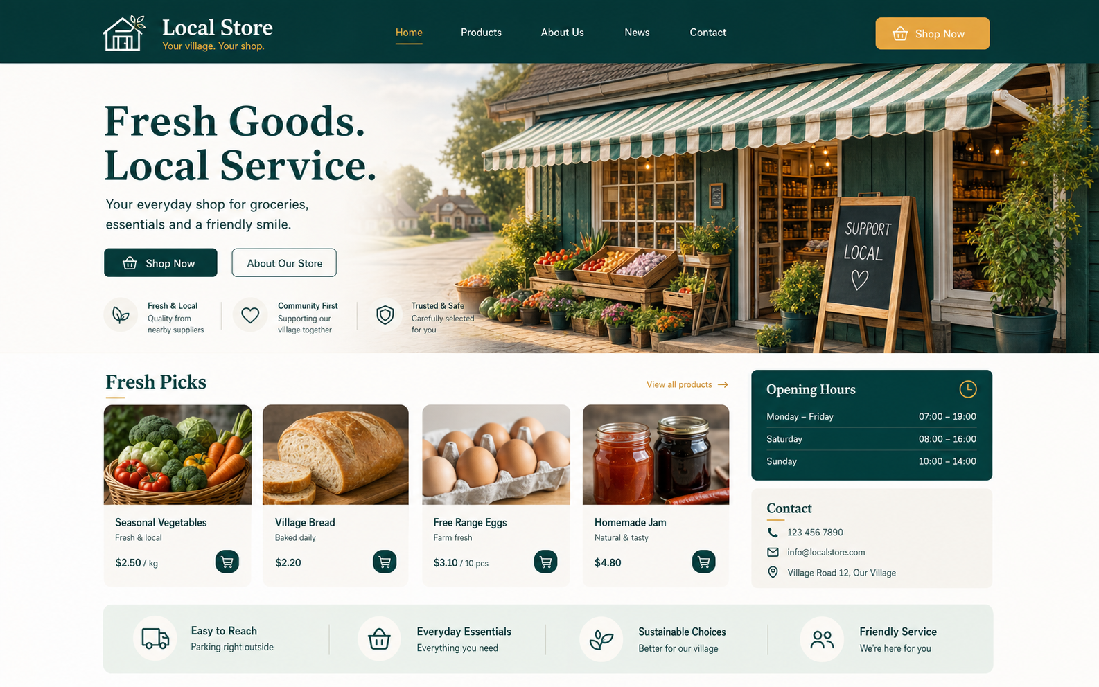 Local shop website