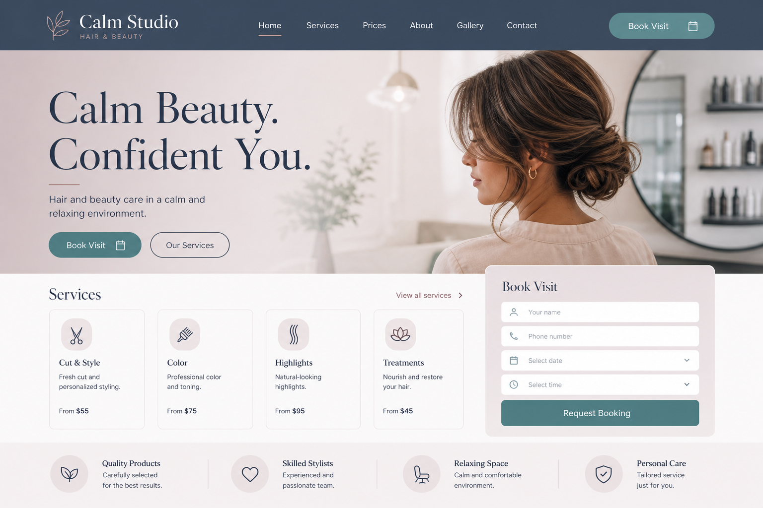 Salon and beauty website