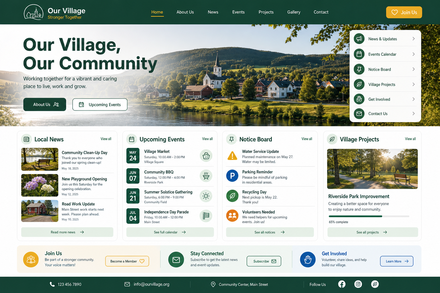 Village or association website